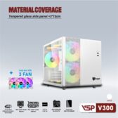 Case Bể Cá V300 Sẵn 3 Fan (mATX) - Trắng