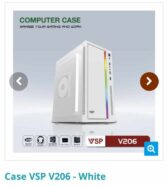 Case VSP V206 (mATX) Trắng Có Sẵn LED ARGB, Case Lùn